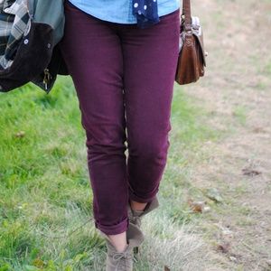 J. Crew Cabernet Midrise Toothpick Cords